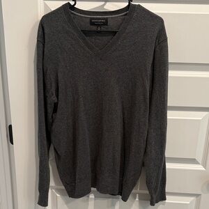 Banana Republic Men's V-Neck Sweater - Charcoal Gray